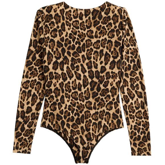 ❤️NWT BODYSUIT - LEOPARD ANIMAL PRINT - SNAP CROTCH - CUTOUT ACCENT - Picture 7 of 9